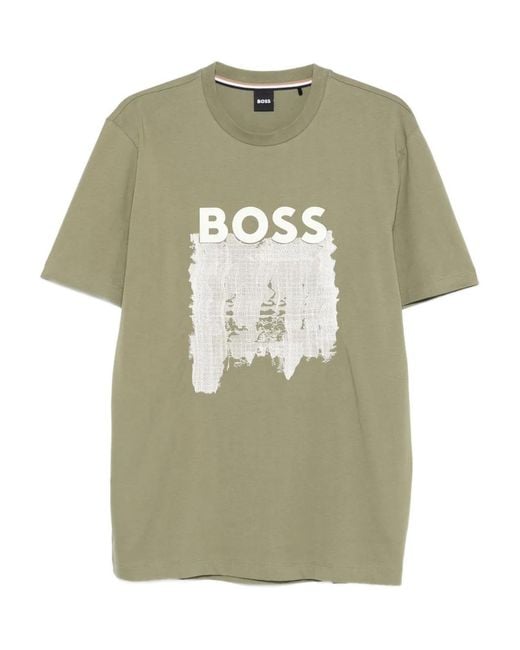 Boss Green Logo-Print Cotton T-Shirt for men