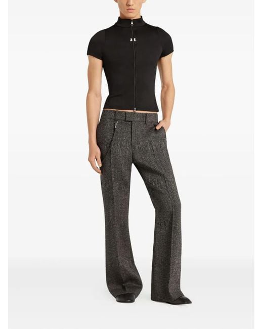 Courreges Black Interlock Zipped Top