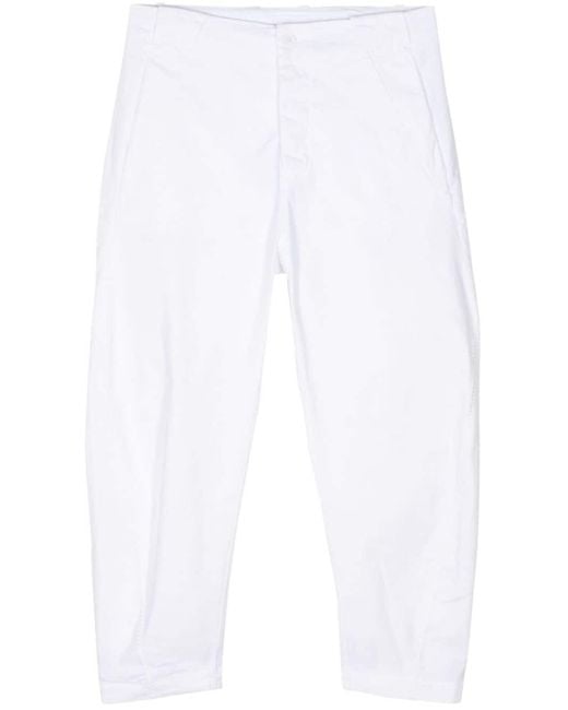 Transit White Concealed-fastening Cotton-blend Trousers for men