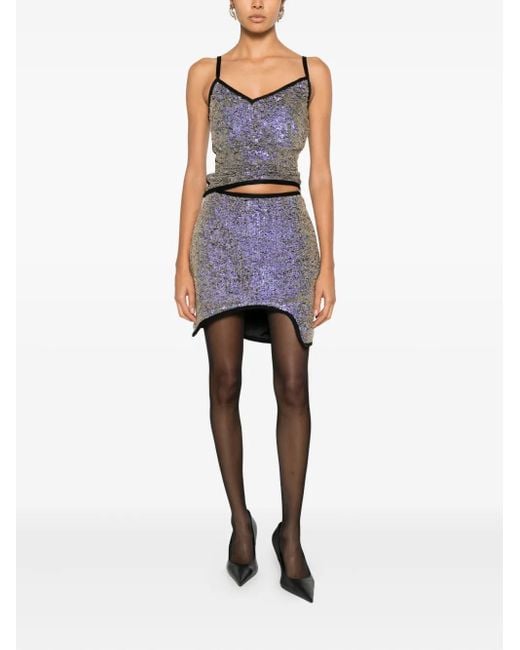 MITILIANE COUTURE Blue Sequined Top