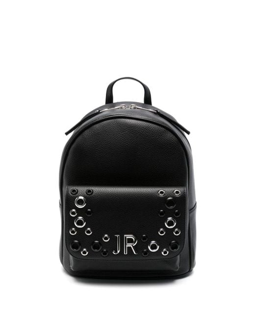 John Richmond Black Eyelet-embellished Backpack