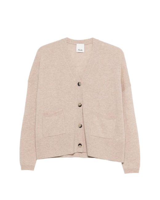 Allude Natural Geknöpfter Cardigan Mit Tasche