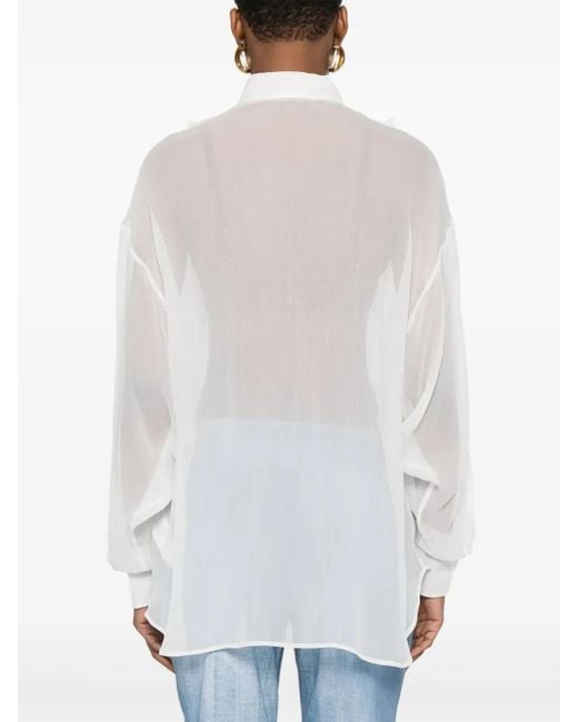 Ermanno Scervino White Silk Shirt