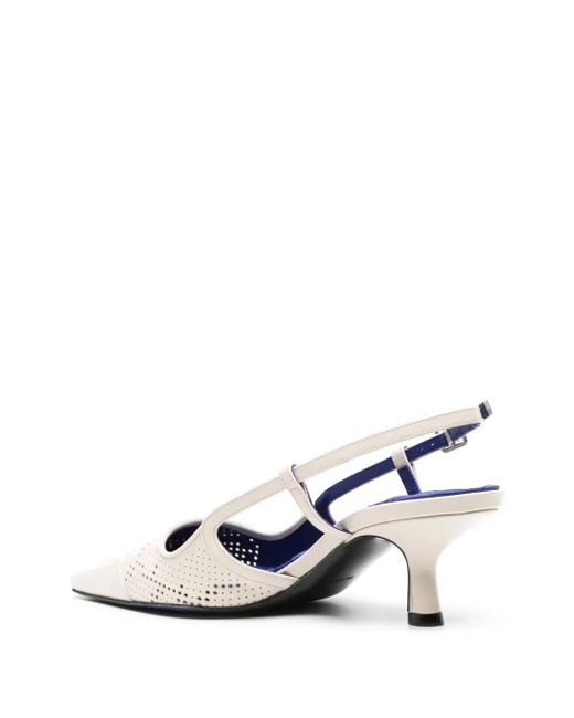 Burberry White Chic Open Heel Pumps