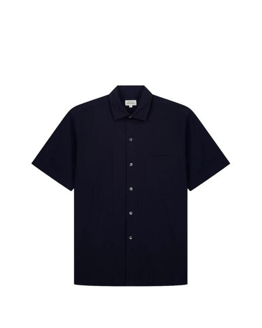 Hartford Blue Pedro Short-Sleeve Seersucker Shirt for men
