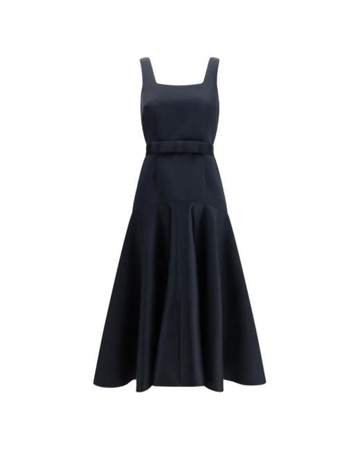 P.A.R.O.S.H. Blue Square-Neck Midi Dress