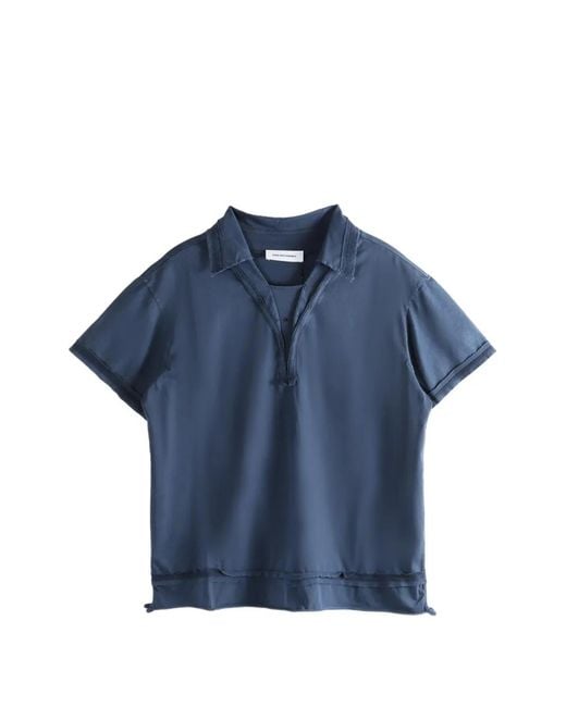 Kiko Kostadinov Blue Raw-Hem Cotton T-Shirt for men