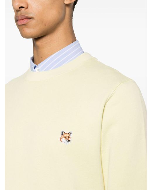 Maison Kitsuné Natural Fox-patch Cotton Sweatshirt for men