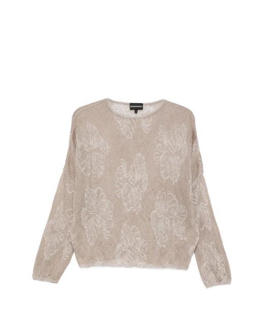 Emporio Armani Natural Floral-Motif Sweater