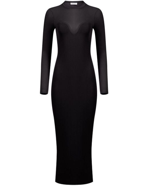 Vestido midi texturizado Nina Ricci de color Black