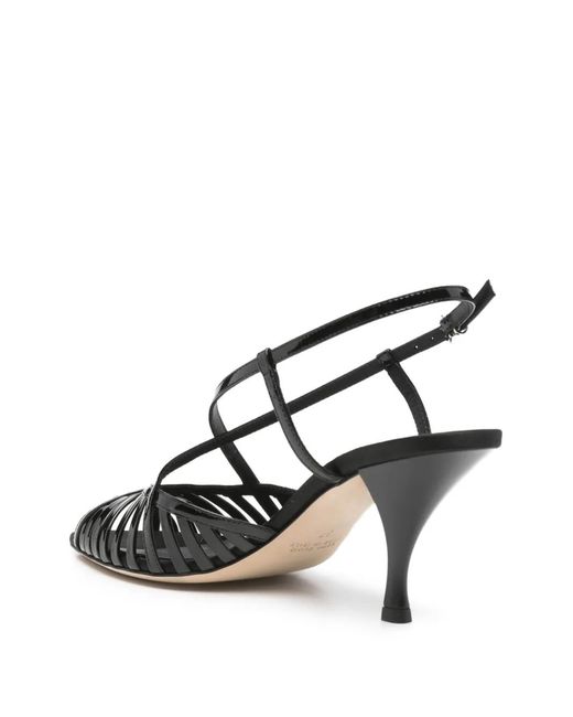 Lella Baldi Metallic Open-Toe Strap Sandals