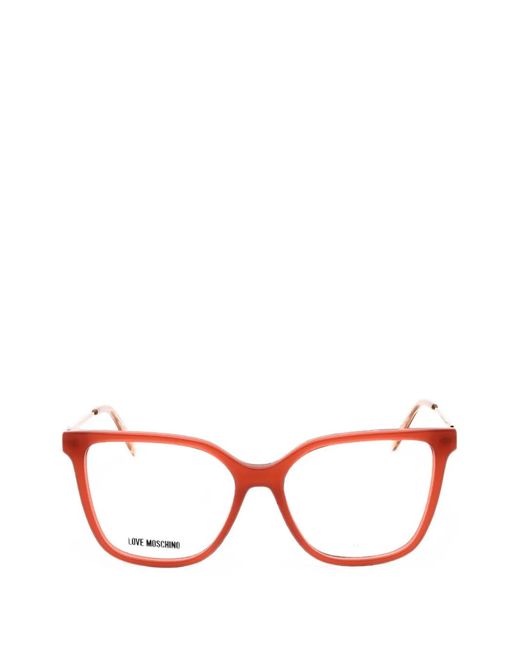 Love Moschino Pink Rectangle-Frame Glasses