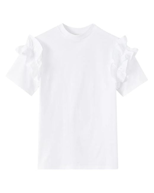 Camiseta Sophie con volantes D'Estree de color White