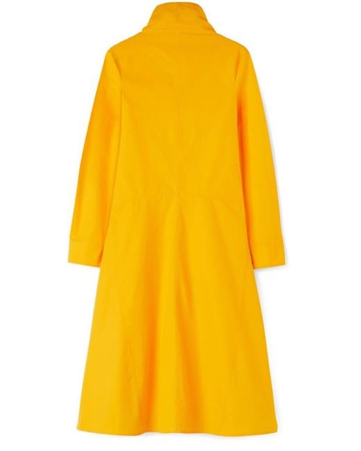 Vestido midi con cierre de lazo Jil Sander de color Yellow