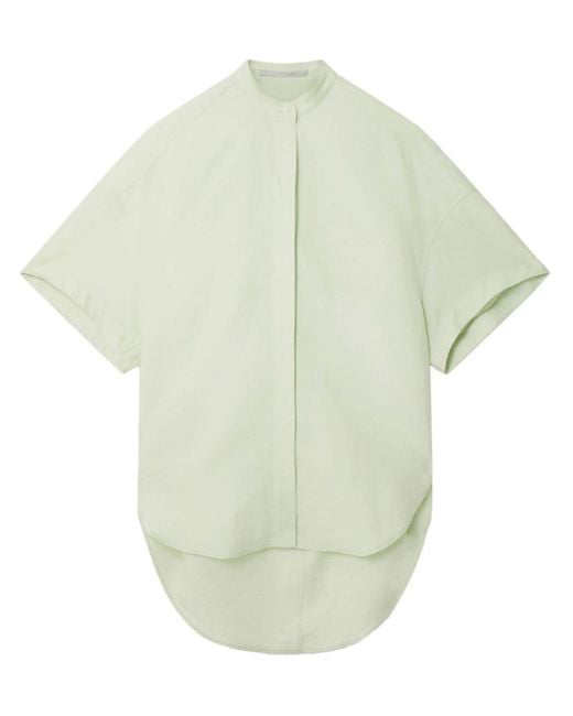 Stella McCartney White Drop-shoulder Collarless Shirt