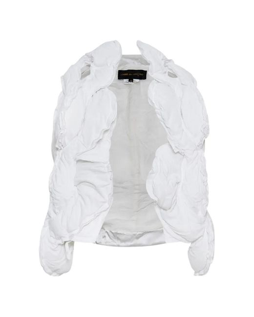 Comme des Garçons White Padded Ruffled-Detailing Vest