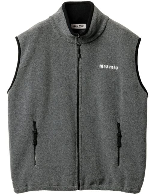 Sweat À Ourlet Asymétrique Miu Miu en coloris Gray