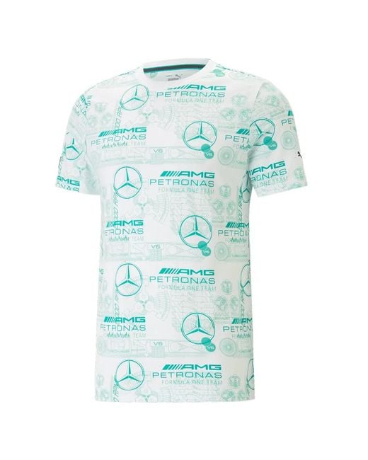 PUMA Green X Mercedes Amg Petronas F1 Team Logo-Print T-Shirt for men