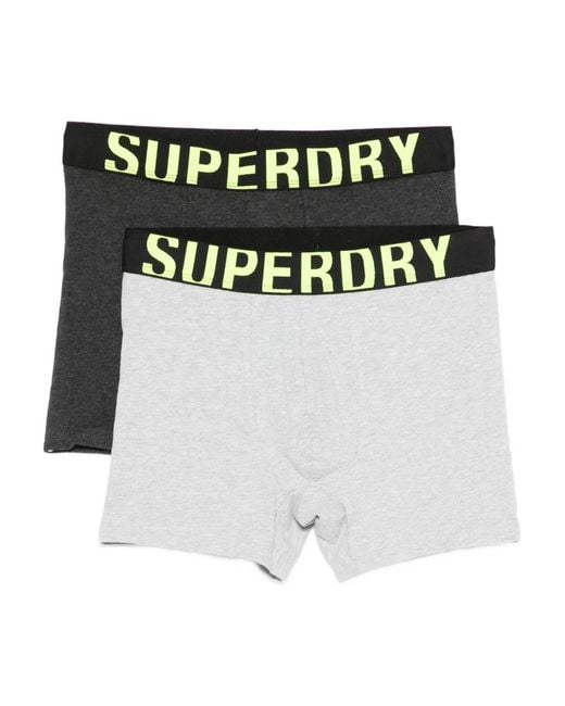 Superdry Black Logo-Waistband Boxers (Pack Of Two) for men