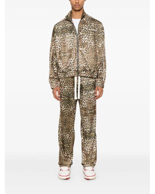 Cole Buxton Natural Leopard-Print Track Jacket for men