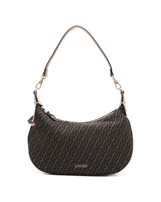 Liu Jo Black Medium Jacquard Shoulder Bag