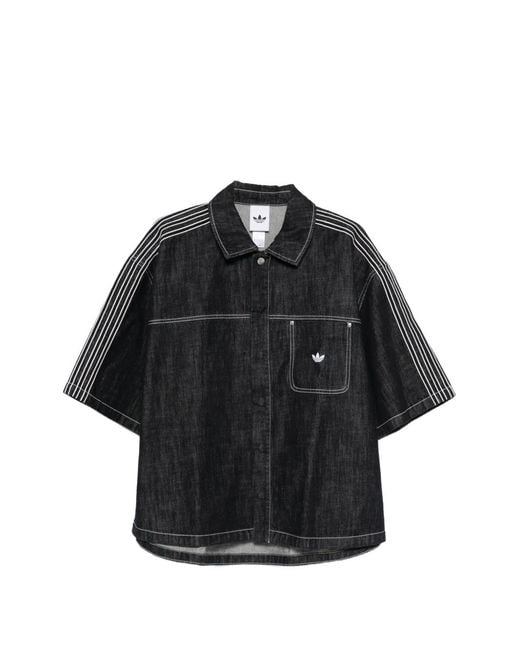 Adidas Black Denim Button Up for men