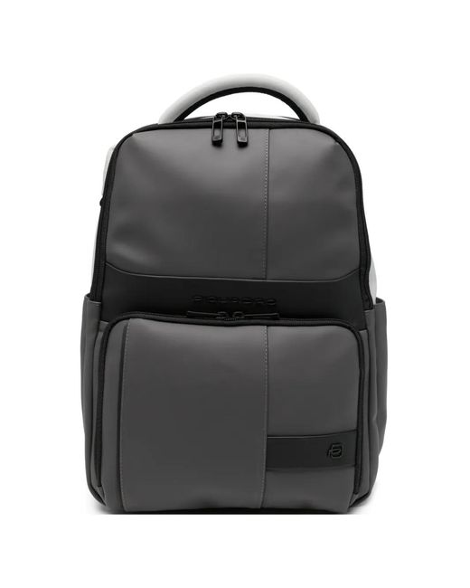 Piquadro Black Water-Resistant Panelled Backpack for men