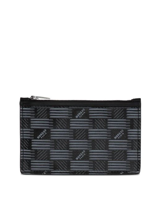 Moreau Black Mini Logo-Stamp Zip Wallet