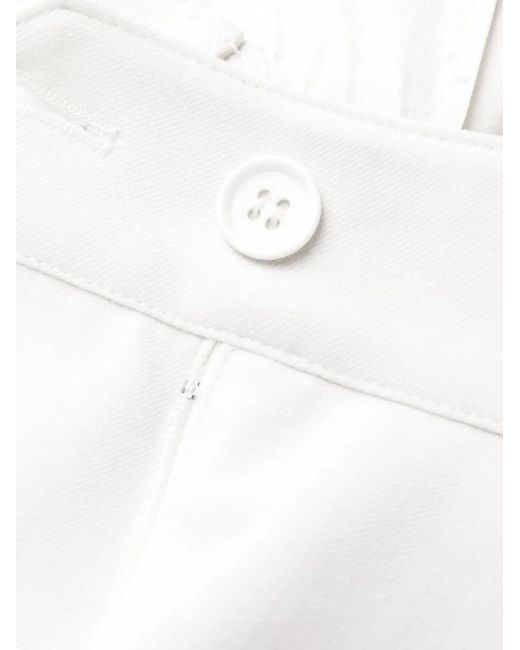 P.A.R.O.S.H. White Straight Leg Tailored Trousers