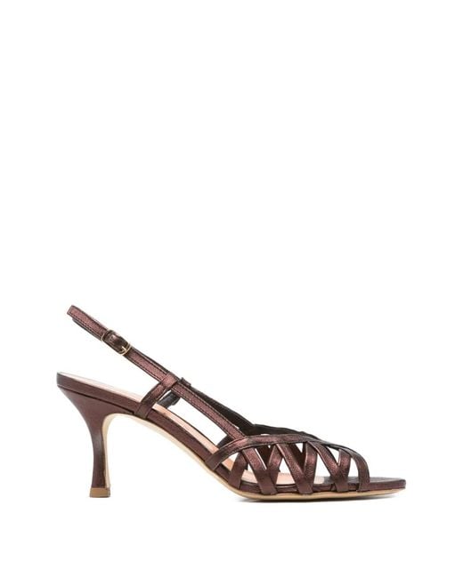 The Seller Brown Metallic Cage-Style Pumps