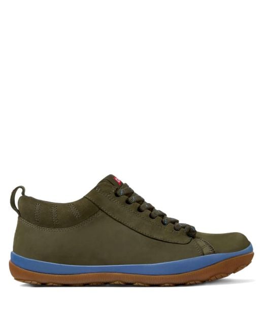 Camper Green Peu Pist Gm Lace-Up Nubuck Leather Sneakers for men