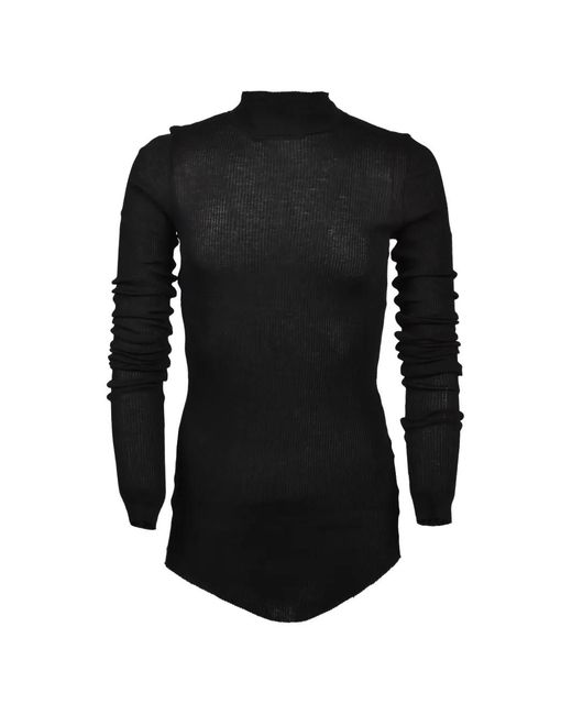 Julius Black Ribbed High-Neck Sweater for men