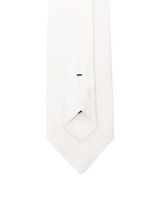 Tom Ford White Pointed-Tip Silk Tie for men