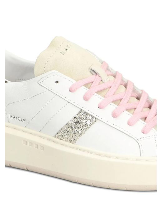Date White Hill Glitter-Stripe Platform Sneakers