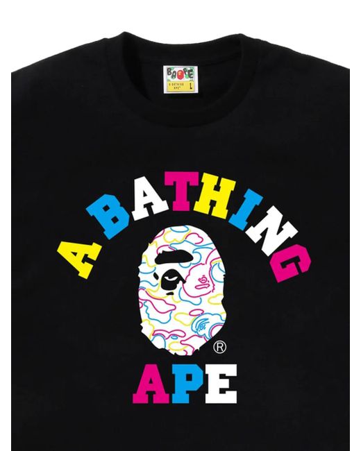 A Bathing Ape Black Logo-Print T-Shirt for men