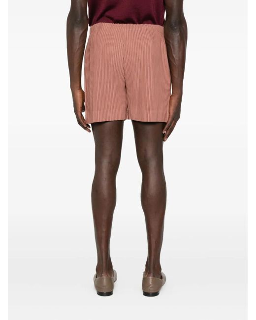 Homme Plissé Issey Miyake Plissierte Bermudas in Pink für Herren