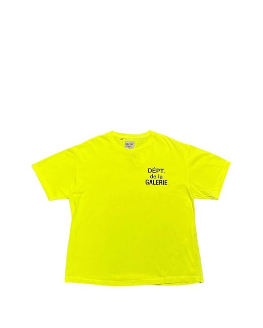 GALLERY DEPT. Yellow Logo-Print Short-Sleeve T-Shirt for men