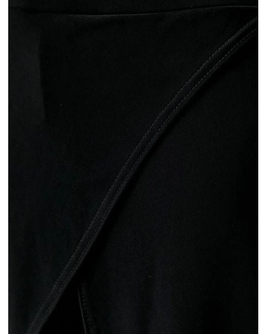 Joseph Ribkoff Black Wrap-Overlay Wide-Leg Trousers