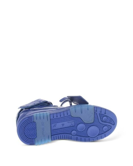 Off-White c/o Virgil Abloh Blue High-Top Sartorial Stitching Sneakers