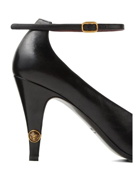 Versace Black Gianni Leather Pumps 90 Mm