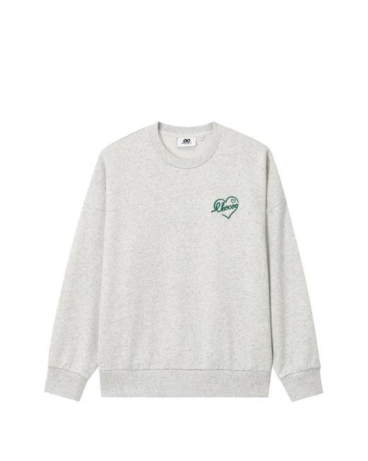 Chocoolate White Graphic-Print Cotton Sweatshirt