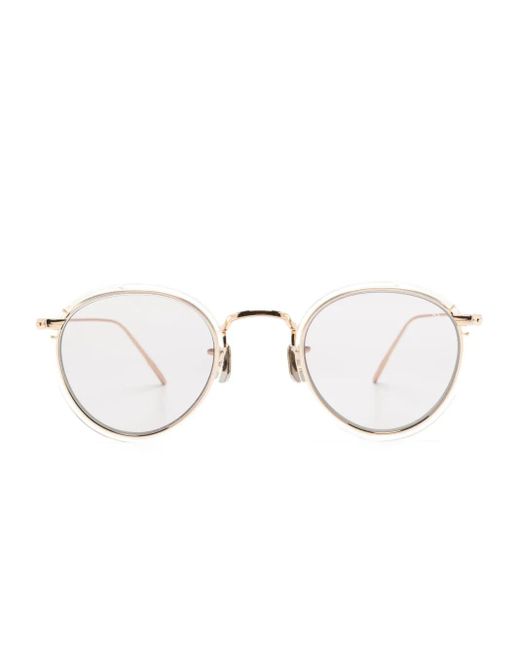 Eyevan 7285 Metallic Round-Frame Mirrored-Lenses Sunglasses