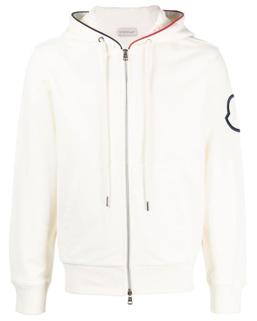 Moncler Duo-colour Patch Detail Jumper in White for Men | Lyst