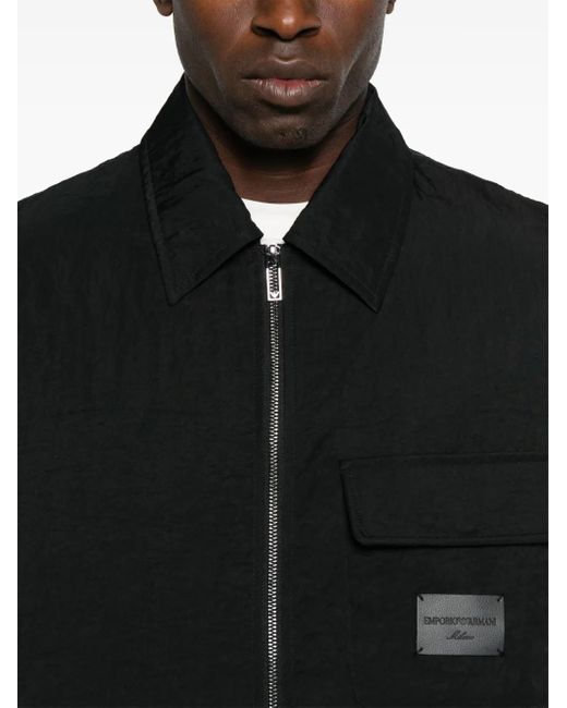 メンズ Emporio Armani ロゴパッチ ジャケット Black