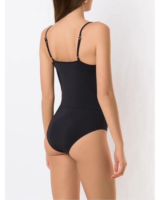 Amir Slama Black Cowl-Neck Swimsuit