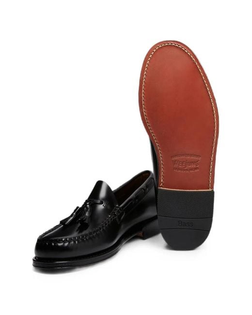 G.H.BASS Black Weejuns Larkin Tassel Loafers for men