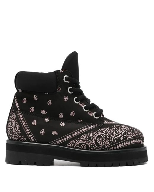 PDF Black Bandana-Print High Top Sneakers for men