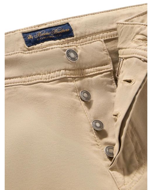 Brooks Brothers Natural Cotton Tapered Trousers for men