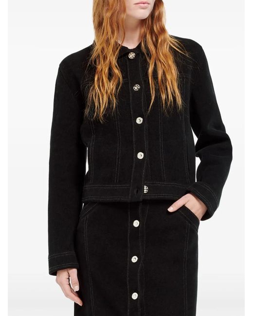 Barrie Black Button-Up Jacket