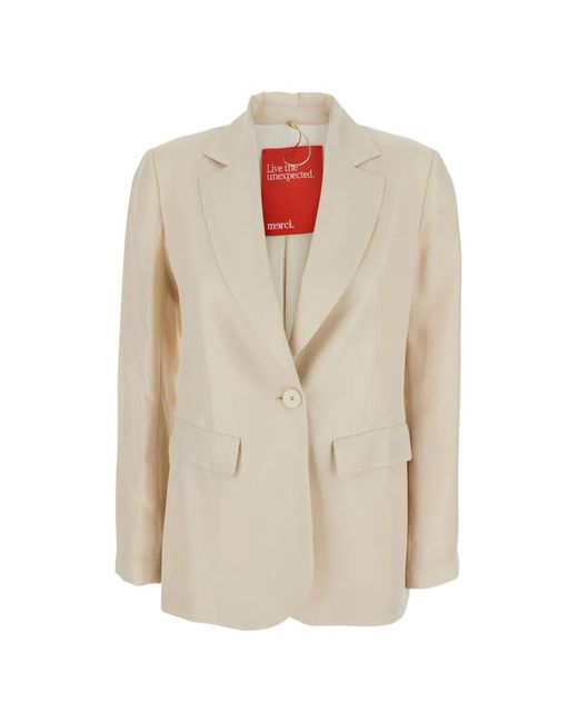 ..,merci White Button Pocket Blazer